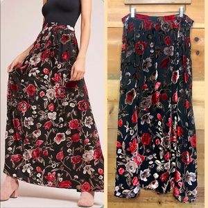 Isla Maude floral velvet burnout skirt a line maxi boho gypsy goth romantic 90s
